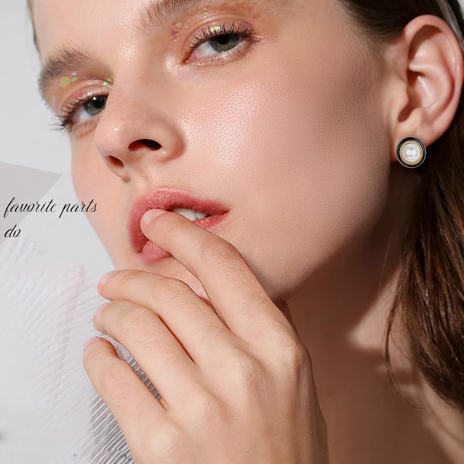 Elegant Clip-On Earrings Set for Women - 10 Pairs of CZ Flower & Freshwater Pearl Designs